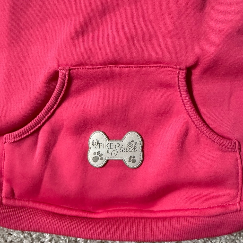 Pink Spike & Stella Dog Hoodie – Like New Cozy Pet Sweatshirt - Picture 4 of 5